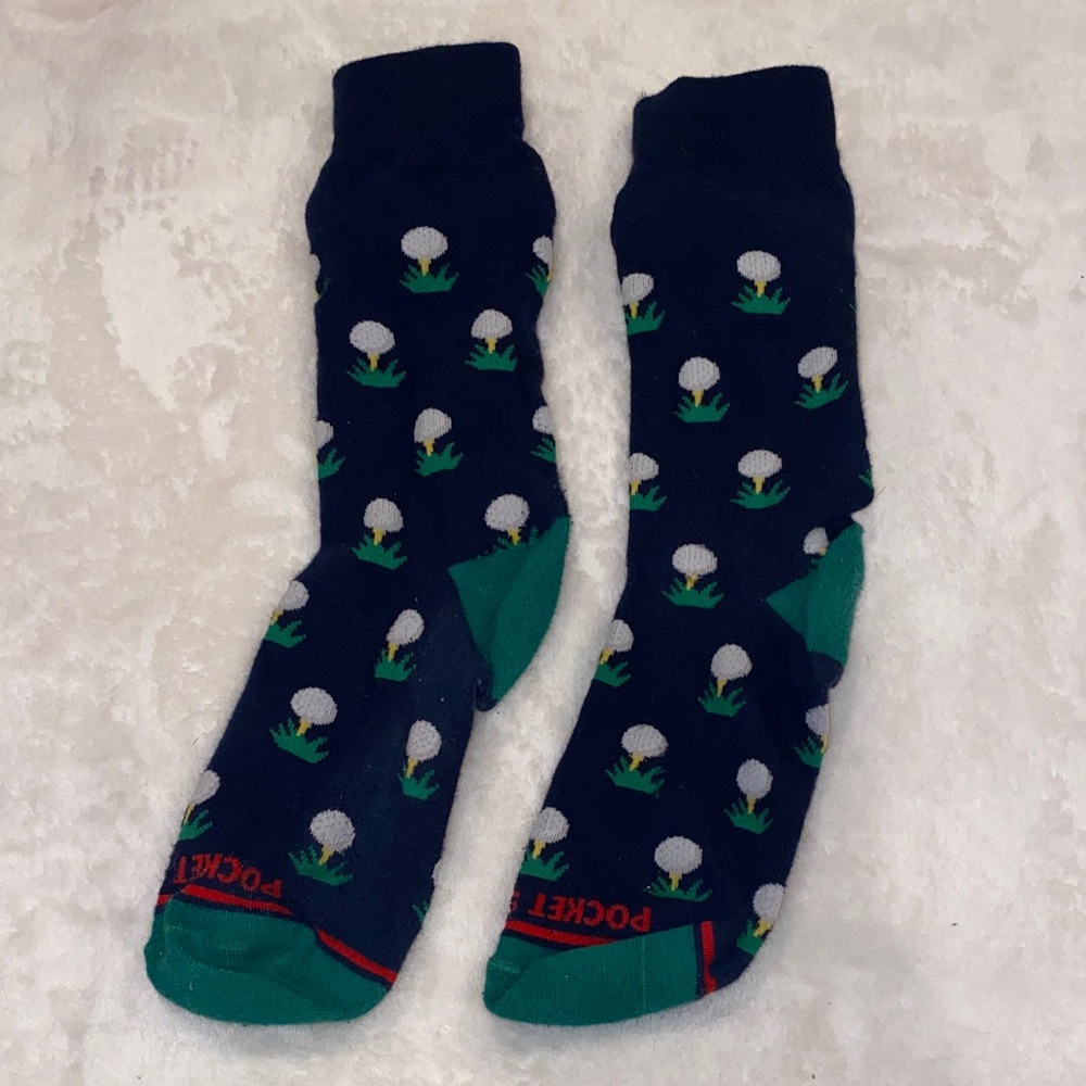 Men's Golf Themed Socks - Black and Green